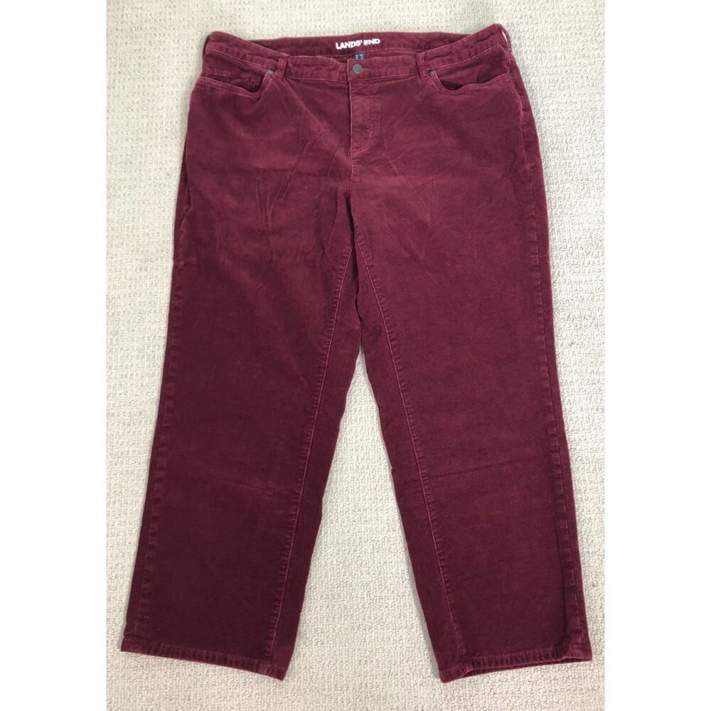 Lands' End Women’s Burgundy Corduroy Pants